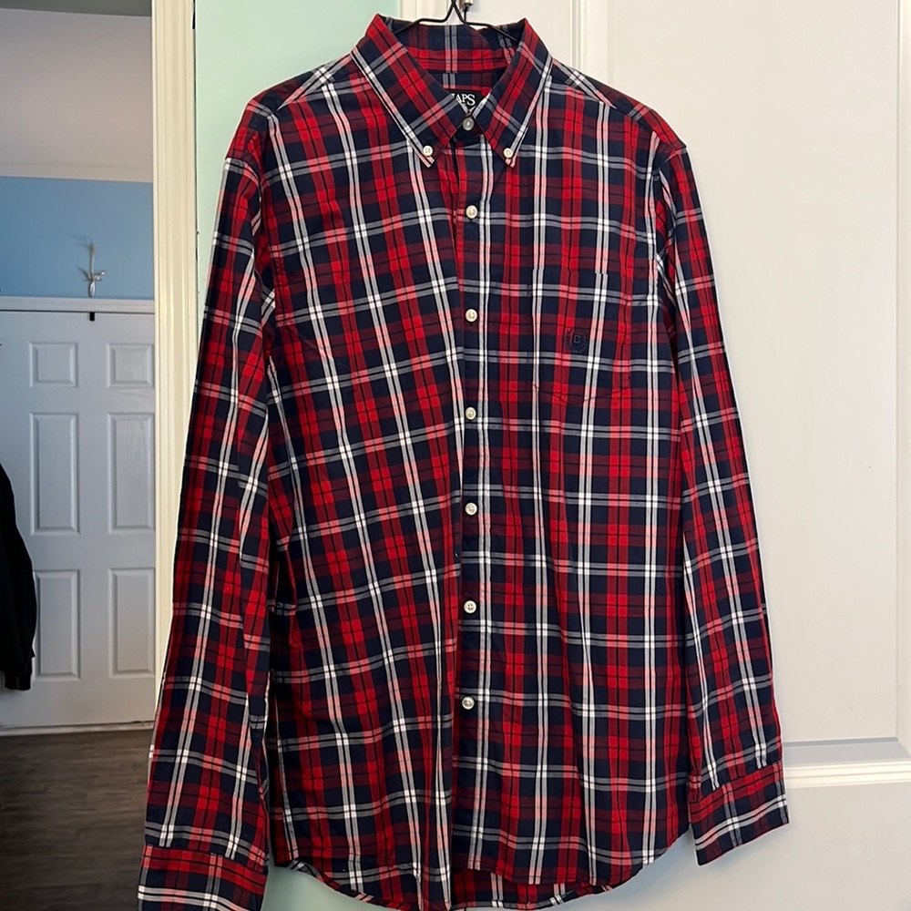 Chaps Easy Care Mens Large Button Down Polo